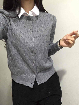 Preppy Cable Slim Cardigan