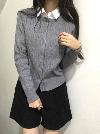 Preppy Cable Slim Cardigan