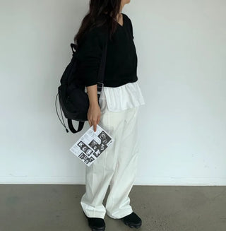 Roman frill layered skirt