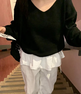 Roman frill layered skirt