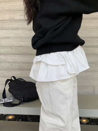 Roman frill layered skirt