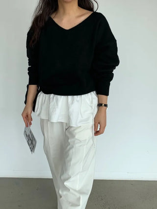 Roman frill layered skirt