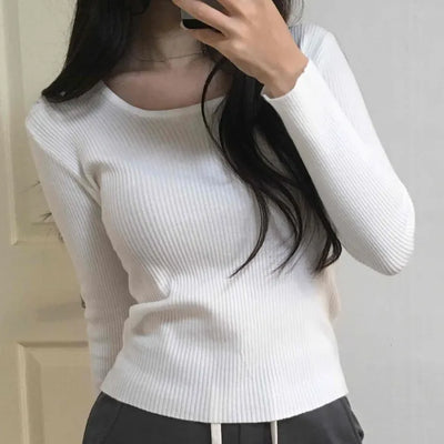 Soft Touch Fuzzy Loose Fit Round Neck Knit