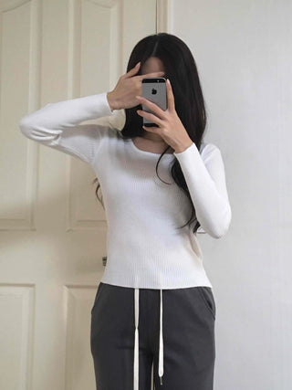Soft Touch Fuzzy Loose Fit Round Neck Knit
