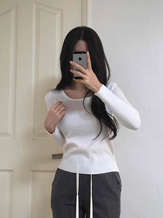 Soft Touch Fuzzy Loose Fit Round Neck Knit