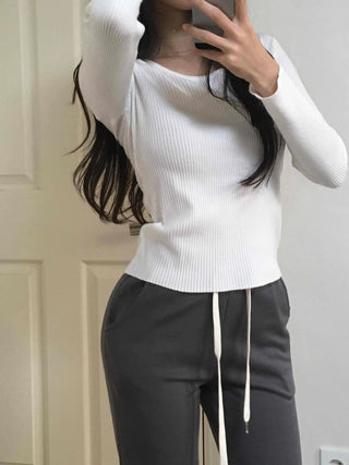 Soft Touch Fuzzy Loose Fit Round Neck Knit