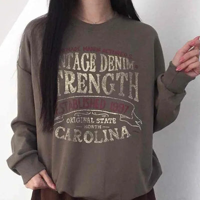 Vintage Lettering Oversized Loose Sweatshirt