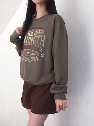 Vintage Lettering Oversized Loose Sweatshirt