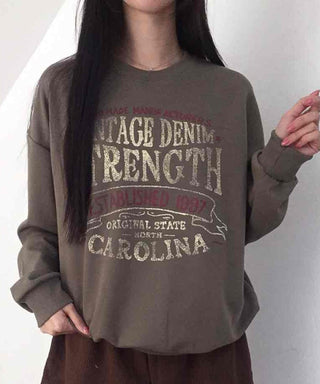 Vintage Lettering Oversized Loose Sweatshirt
