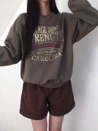 Vintage Lettering Oversized Loose Sweatshirt