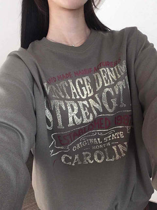 Vintage Lettering Oversized Loose Sweatshirt
