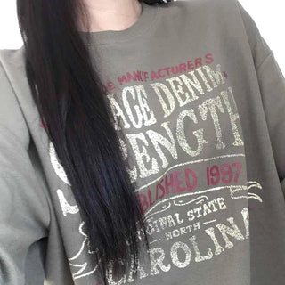 Vintage Lettering Oversized Loose Sweatshirt