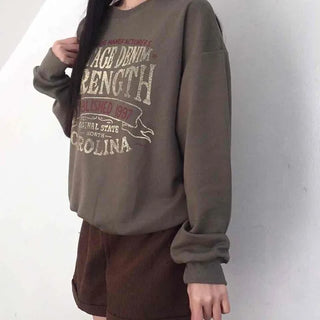 Vintage Lettering Oversized Loose Sweatshirt