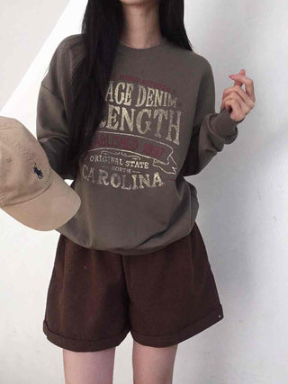 Vintage Lettering Oversized Loose Sweatshirt
