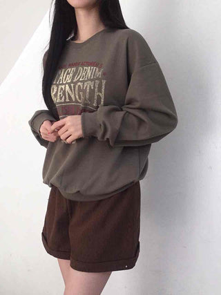 Vintage Lettering Oversized Loose Sweatshirt