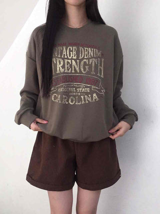 Vintage Lettering Oversized Loose Sweatshirt