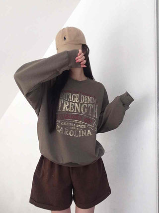 Vintage Lettering Oversized Loose Sweatshirt