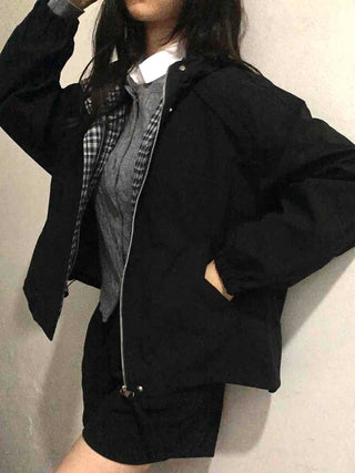 Oversized Check Lined Hoodie Jumper