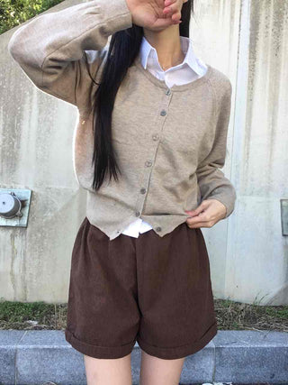 Layered Crop Daily Slim Wedding Guest Look Back-to-School Look Basic Knit Cardigan