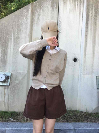 Layered Crop Daily Slim Wedding Guest Look Back-to-School Look Basic Knit Cardigan