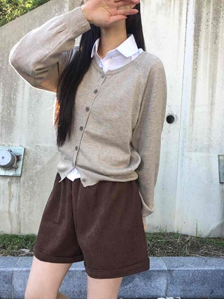 Layered Crop Daily Slim Wedding Guest Look Back-to-School Look Basic Knit Cardigan