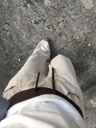 Low-Rise Drawstring Wide Slacks Pants