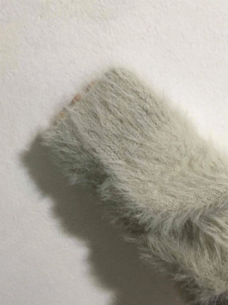 Fuzzy Texture Oversized V-Neck Fur Cardigan