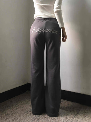 Minimal Drawstring Semi Bootcut Fleece-Lined Jogger Pants