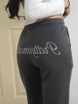 Minimal Drawstring Semi Bootcut Fleece-Lined Jogger Pants