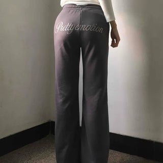 Minimal Drawstring Semi Bootcut Fleece-Lined Jogger Pants