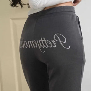 Minimal Drawstring Semi Bootcut Fleece-Lined Jogger Pants