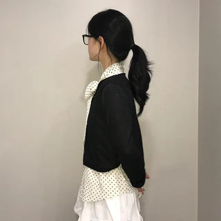 Tani Dot Tie Blouse