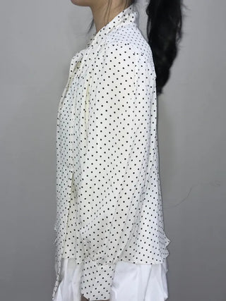 Tani Dot Tie Blouse