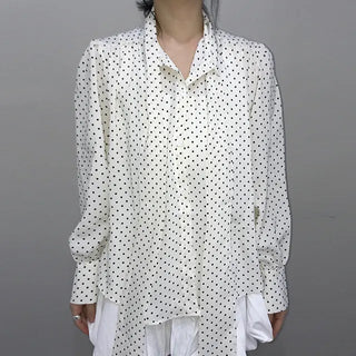 Tani Dot Tie Blouse