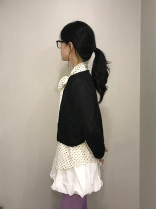 Tani Dot Tie Blouse