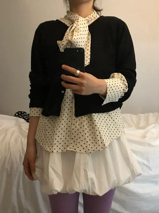 Tani Dot Tie Blouse
