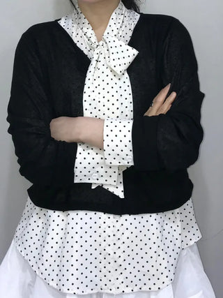 Tani Dot Tie Blouse