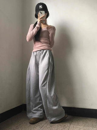 Daily Cotton Balloon Drawstring Long Training Pants