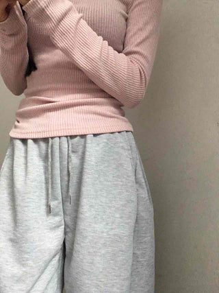 Daily Cotton Balloon Drawstring Long Training Pants
