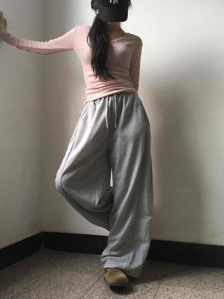 Daily Cotton Balloon Drawstring Long Training Pants