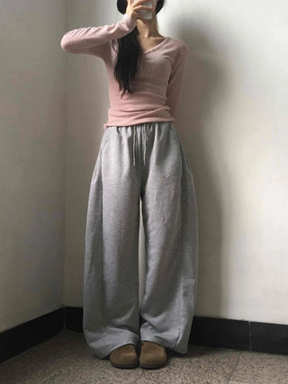 Daily Cotton Balloon Drawstring Long Training Pants