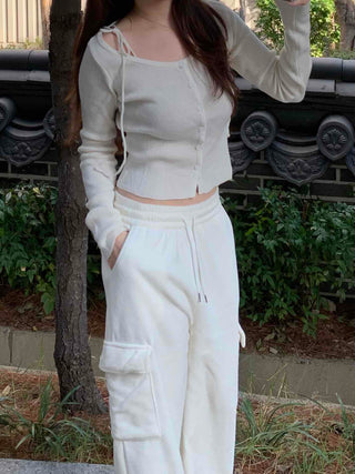 Daily Loose Fit Elastic Waist Wide Sweatpants