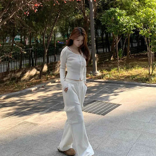 Daily Loose Fit Elastic Waist Wide Sweatpants