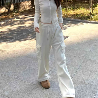 Daily Loose Fit Elastic Waist Wide Sweatpants