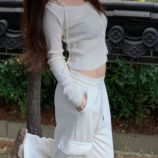 Daily Loose Fit Elastic Waist Wide Sweatpants
