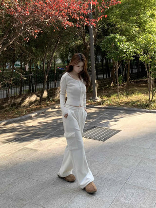 Daily Loose Fit Elastic Waist Wide Sweatpants