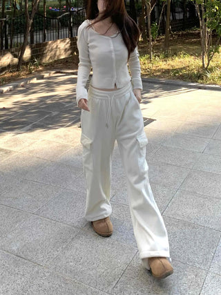 Daily Loose Fit Elastic Waist Wide Sweatpants