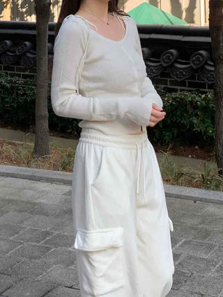 Daily Loose Fit Elastic Waist Wide Sweatpants