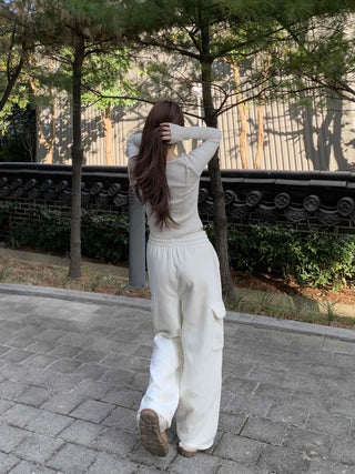 Daily Loose Fit Elastic Waist Wide Sweatpants