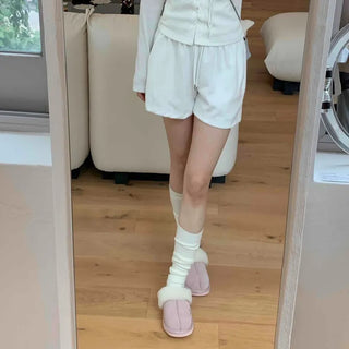 Relaxing Daily High-Waisted Semi-Wide Shorts